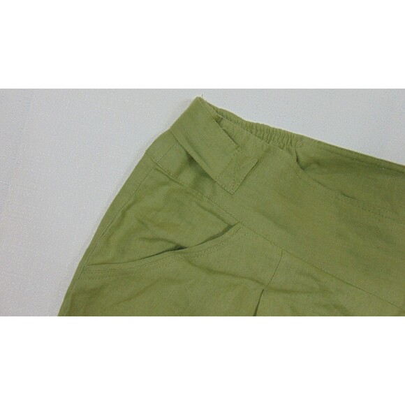 Soft Surroundings Pull on Pants Womens Plus Size 1x Green Wide Leg 100% Linen - Picture 4 of 9